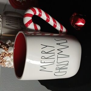 Rae Dunn Merry Christmas Mug with Candy Cane Handle